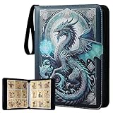 9-Pocket 3-Ring Trading Card Binder – Includes 50 Double-Sided Sleeves, Holds 900 Cards, Zippered Cute Card Holder for Boys & Girls Collectors