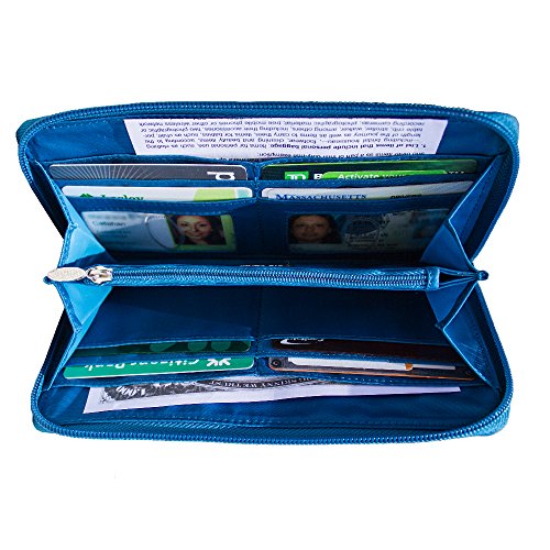 Big Skinny Women's Panther Leather Clutch Slim Wallet, Holds Up to 40 Cards3