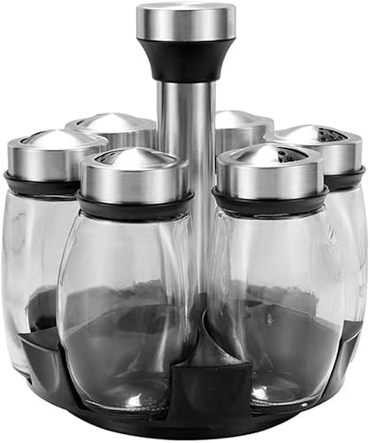 Salero y pimentero, coctelera de sal de acero inoxidable y vidrio con agujeros de vertido ajustables, dispensador de especias