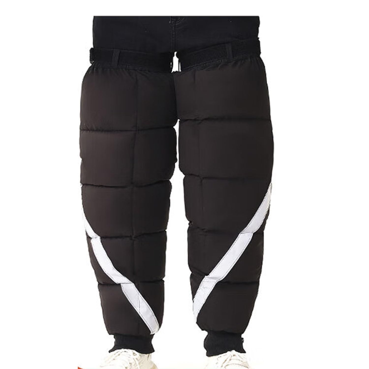 Kyofis Men's One Color Outdoor Thermal Leg Warmer, Winter Thermal Knee, Windproof Leg Gaiters, Motorcycle Leg Warmers, Quilted Leg Sleeves