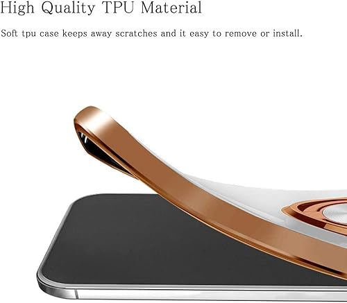 Miniatura 8 de ZHIYIWU Compatible con iPhone 14 Plus de 0.18oz, delgada con soporte de anillo de metal, galvanizado, suave, flexible, marco de Tup, cuerpo