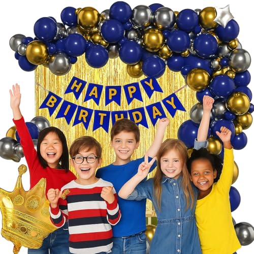 Image of Happy Birthday Decoration Set Kit - 67 Pc, All in One Pack, Party Decoration kit, Balloons, Curtain, Tapes, Birthday Banner Set for kids & Adult Birthday
