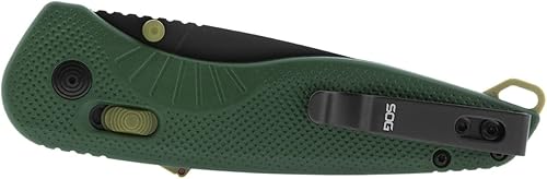 Miniatura 6 de SOG Aegis at Tanto Outdoor Pocket Folding Opening Knife, Ambidextrous at-XR Lock with Ergonomic Handle, Heat-Treated D2 Steel Blade, Built-in Blade