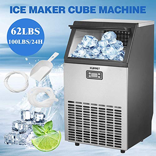 Fabricadora de Hielo Comercial de Acero Inoxidable para Restaurante 100 lbs Diarias miniatura 2