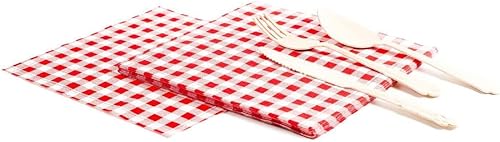 Servilletas de algodón Red Vichy, 100 % algodón, 25 unidades, 8 x 8 pulgadas, calidad hotelera, suave y absorbente, ideal para el hogar, fiesta y