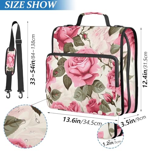 Image of 3 Ring Zipper Binder with Shoulder Strap Mte1mja0mzyyafnpcm05vw8wyvr0 1.5 inch Binders Keeper Large Capacity Multi Pockets for School Office Supplies