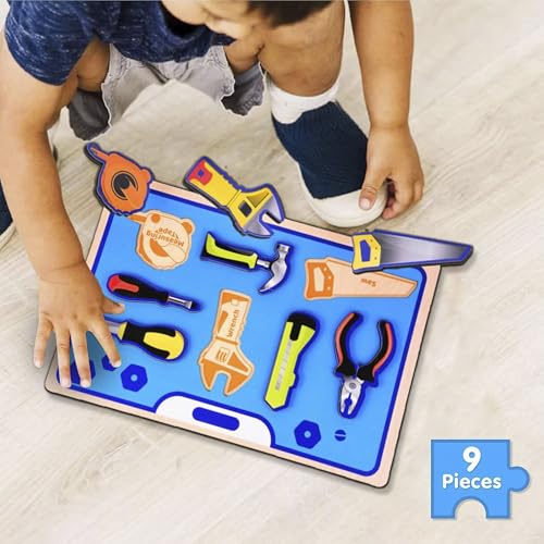 Image of Tools Wooden Puzzle | Baby Puzzle for 2-4 Years Old Toddlers | Learning Puzzle Toys for Pre School and Montessori Kids