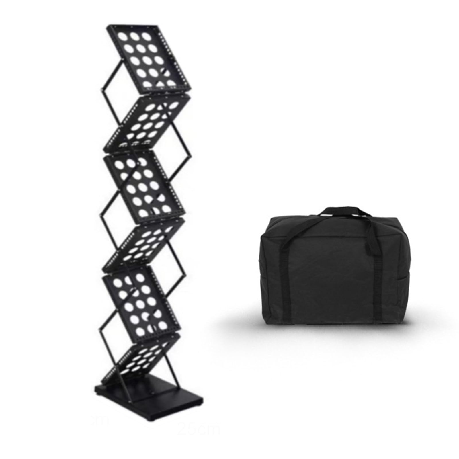 ASerZenith Metal Catalog Document Rack, Portable Folding Magazine Rack with Carrying Bag, Aluminum Brochure Display Stand for Living Room, Hotel