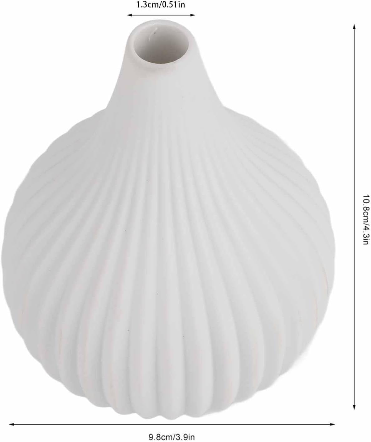 AUNMAS White Ceramic Vase, Modern Simple Flower Vase for Roses Home Decor Room Table Desktop Dining Kitchen Bedroom Decoration Ornaments, White