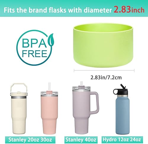 Vista 60 de WK IEASON 2 Pcs Tumbler Bottom Protector Boot for Stanley Quencher Adventure 40oz & Stanley IceFlow 20oz 30oz, Stealth Landing-2.83inch Bottom