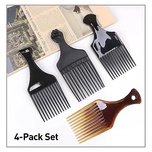 Pack de 4 Peines Plásticos de Dientes Anchos para Afro miniatura 7