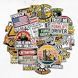 34 PCS (3,5 INCH) - Certified Forklift Driver Stickers, Funny Forklift Operator Hard Hat Sticker Waterproof Vinyl Decals for Helmet Tool Box,Water Bottle, Laptop,Laptop Luggage, Handy Scrapbook