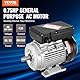 VEVOR 0,55 kW Elektromotor 1400 U/min, AC 220–240 V, 4,5 A, 80, B3-Rahmen, Luftkompressormotor einphasig, 19 mm Keilwelle, Rechts-/Linkslauf für landwirtschaftliche Maschinen und allgemeine Geräte