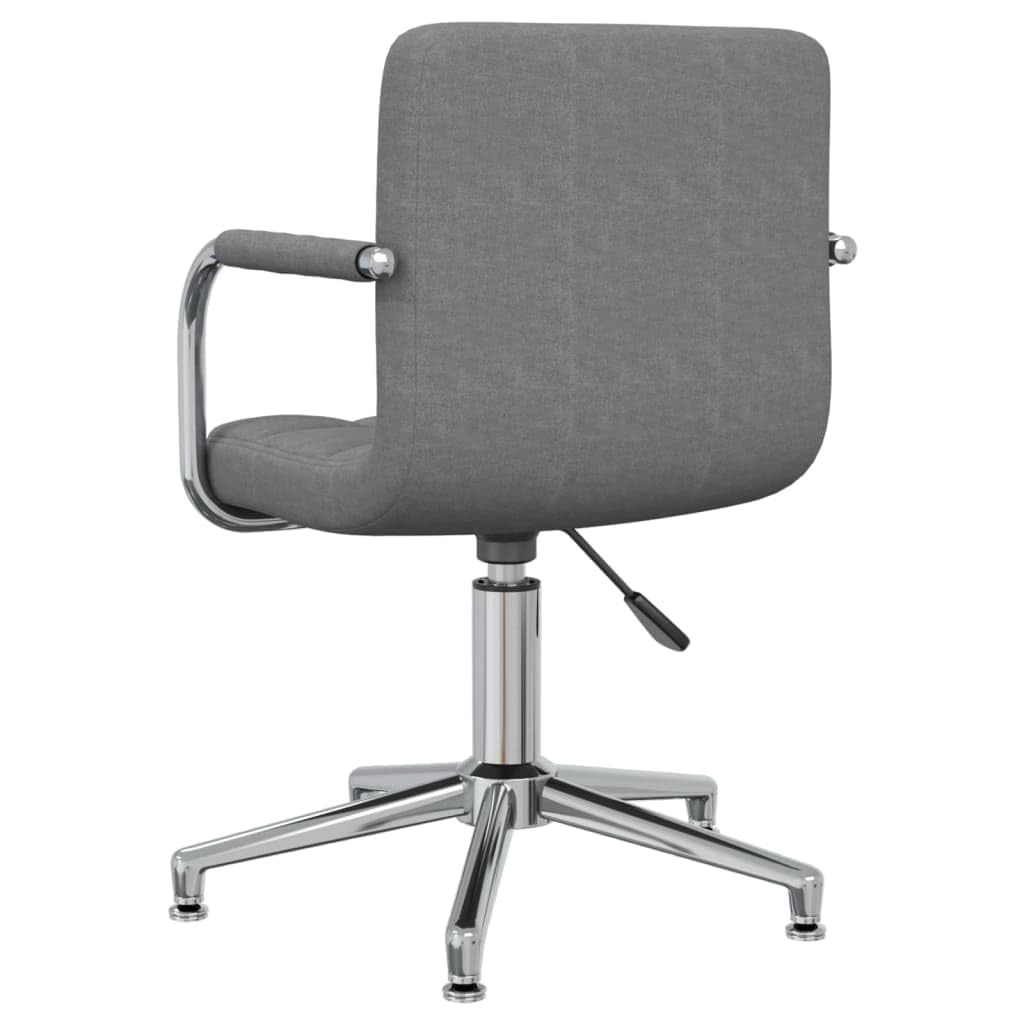 Silla de comedor giratoria gris claro de tela con resorte de gas, acolchada y ergonómica, 48 x 47 x 74,5 – 88,5 cm, moderna silla de cocina para comedor, salón, oficina y sala de espera