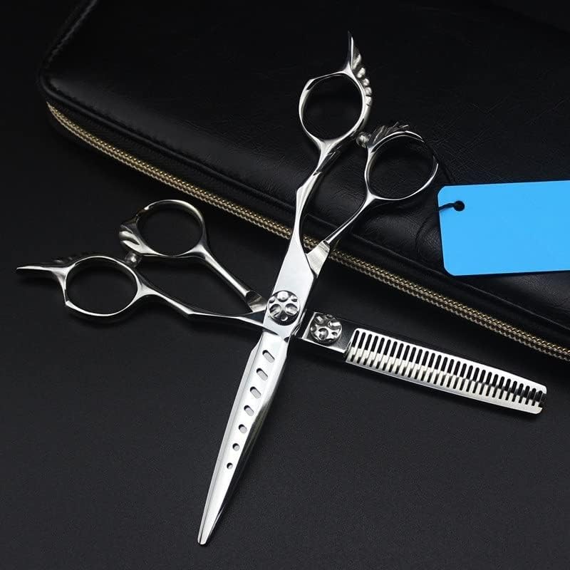 Hair Cutting Scissors, 6 inch Professional 440c 7 Holes Haircut thinning Barber haircutting Shears Hairdresser