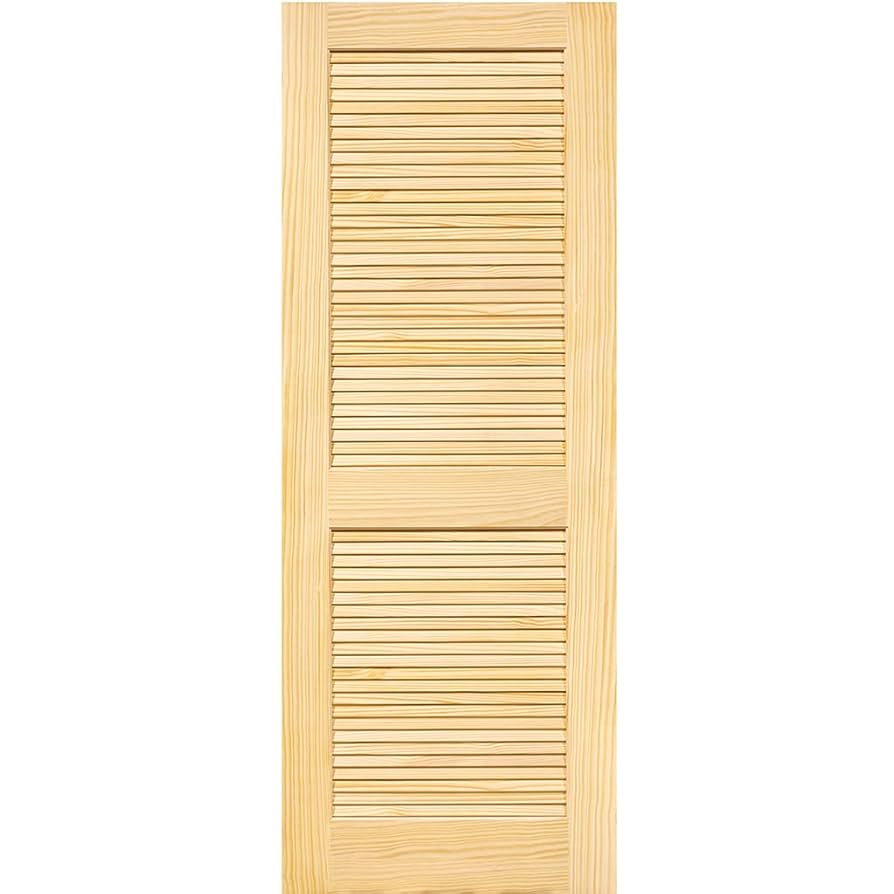 Pine Louvre Door - Vented Open Design In Natural Or White Finish - Ideal For Slatted Wardrobe & Internal Cupboard (Natural 435mm (17.1'') X 294mm (11.6
