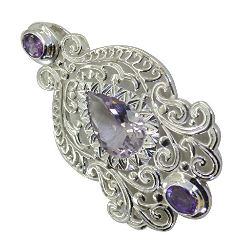 Pierre de naissance février en pendentif argent véritable, le cadeau idéal pour femme