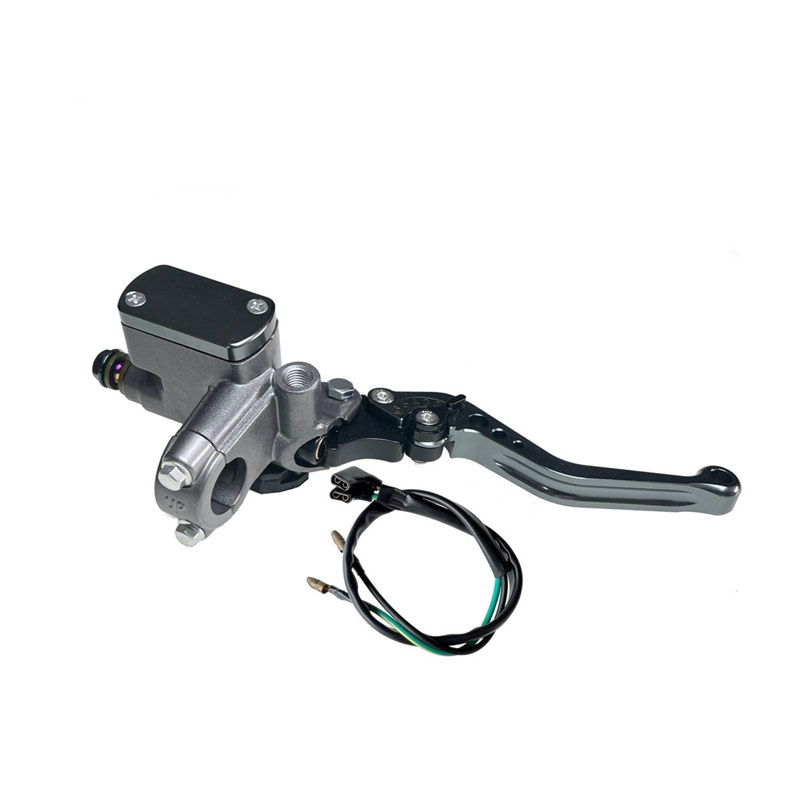 Ouvecr Titanium Right Pump Motorbike Brake Levers Motorcycle Hydraulic Brake Pump Piston 14Mm Master Cylinder Lever Handlebar Grip Diameter 22Mm(Titanium Right Pump)