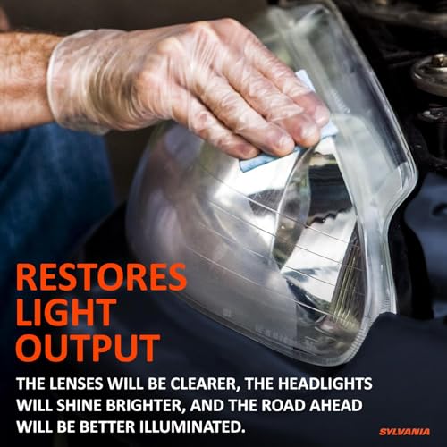 sylvania headlight restoration kit - long-lasting headlight repair kit for restoring to like-new condition - surface activator exclusive uv coating clarifying compound amp more - no tools required