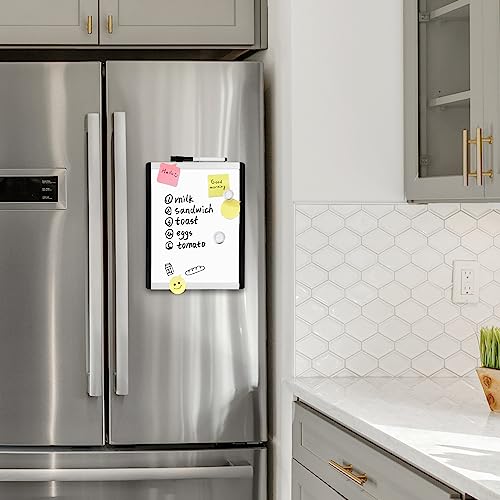 amazon basics small dry erase whiteboard magnetic whiteboard with marker and magnets 8534 x 1134 plasticaluminum frame