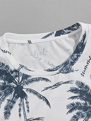 Milumia Men's Tropical Printed Short Sleeve Tee And Drawstring Pocket Shorts Set Multicolored Medium #TOP2