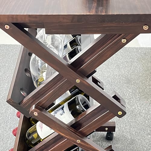 Estante de madera sólido para 26 botellas de vino miniatura 7
