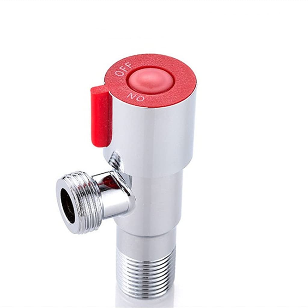 Válvula de ángulo G1/2 en acero inoxidable para agua fría y caliente de lavabo color rojo