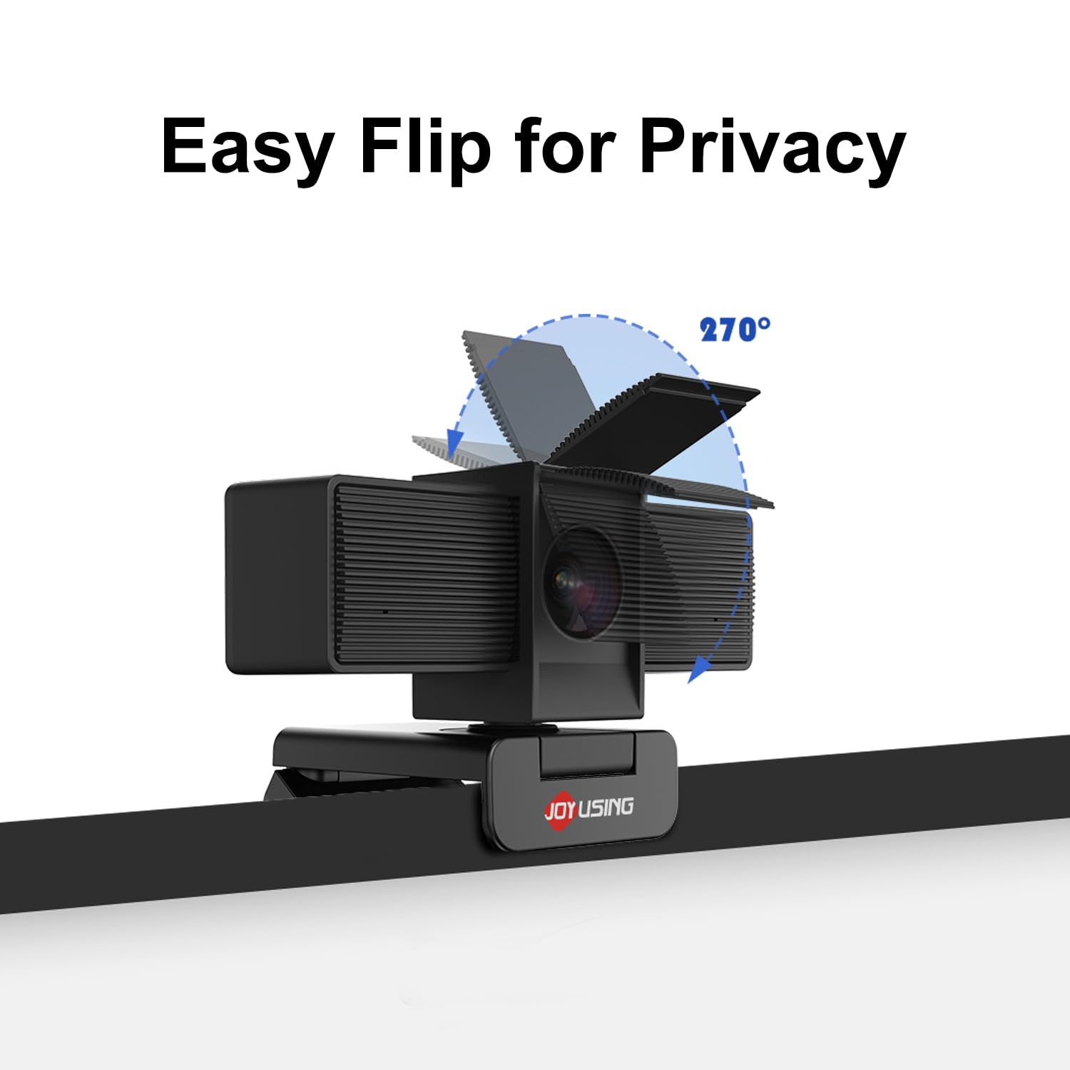 JOYUSING Flip600S 4K Webcam PC - Ultra HD, autofocus PDAF, microphones anti-bruit, FOV 73°, correction lumière, couverture vie privée