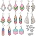 9Pcs Set Die Cuts - Earring Drop Tassel Teardrop Diamond Flower Leaf Feather Earring Cutting Dies for Card Making, Leather, Paper, DIY Crafts