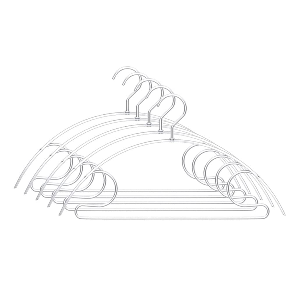MOBYGKFY 5pcs Aluminum Alloy Wardrobe Space Saving Clothing Hanger Drying Sweater Shirt Storage Rack(B)