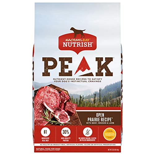 Rachael Ray Nutrish PEAK Natural Dry Dog Food, Open Prairie Recipe with Beef, Venison & Lamb, 23 Pounds, Grain Free (Packaging May Vary)