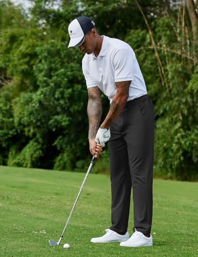 COOFANDY Mens Golf Pants Stretch Work Dress Pants Quick Dry Lightweight Pants Casual Slim Fit Slacks with Pockets2