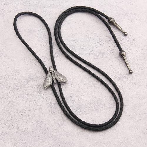Image of GelConnie Bolo Ties for Men Women Western Cowboy Tie Mens Western Necklace Leather Necktie Gold Bolero Tie Cowboy Necklace