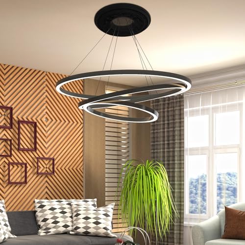 Image of BBTO 2 Pack Black Ceiling Medallion for Light Fixtures and Ceiling Fans Chandeliers 10 inch Od x 3.5 inch ID(Elegant)