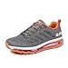 Produktbild frysen Herren Damen Sportschuhe Laufschuhe mit Luftpolster Turnschuhe Profilsohle Sneakers Leichte Schuhe Gray Orange 37