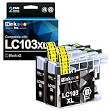 E-Z Ink Pro LC103BK Compatible Ink Cartridge Replacement for Brother LC103 XL LC103BK XL LC101 Ink Cartridges Compatible with MFC-J870DW MFC-J475DW MFC-J6920DW MFC-J470DW (LC103XL, 2 Black)