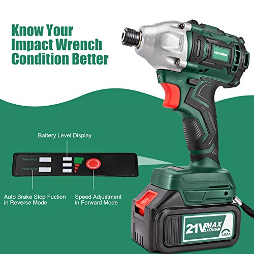 HUYOSEN 21V Max,Professional Brushless Cordless Impact Wrench 3/4 inch,350ft-lbs High Torque Power Impact Wrenches with 4Pcs Driver Impact Sockets and 2 Pcs 3.0Ah Battery