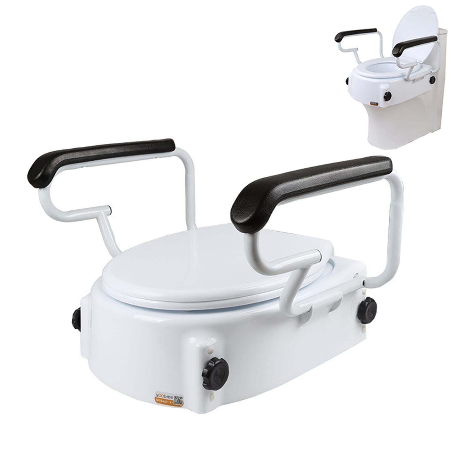 Buy QJJML Raised Toilet Seat with Handles and Lid, Toilet Seat Riser
