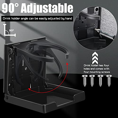 Boat Cup Holder Folding Cup Holder Adjustable Drink Holder With Screws Wall Mount Plastic Cup Holder Car Water Bottle Holder Autos Boats Accessories For Trucks Autos Boats Accessories, Black #TOP3