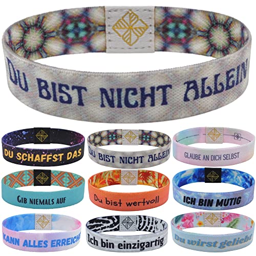 GLAUBENSBAND Größe M Motivations-Armbänder mit Glaubenssätzen - Glücksbringer Armband, Freundschafts-Armband und Energiearmband - geeignet für Kinder, Damen, Herren - perfektes Mitbringsel (DNA17) Cover