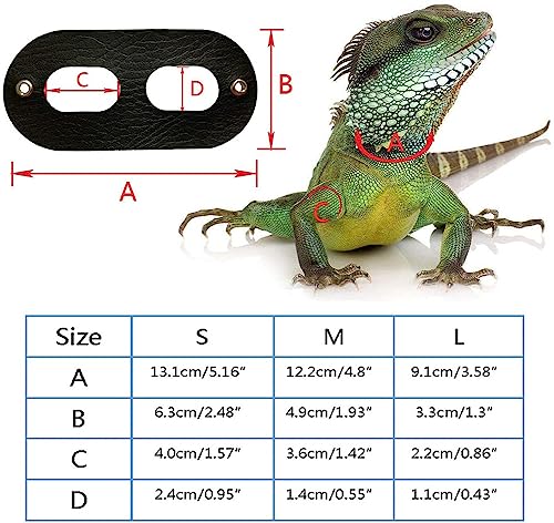 Image of 3 Packs Bearded Dragon Harness and Leash Adjustable(S,M,L) - Soft Leather Reptile Lizard Leash for Amphibians and Other Small Pet Animals (Blue)