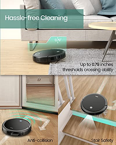 Image of TCL Sweeva 1000 Robot Vacuum Cleaner Ultra Slim 2.76inch, Strong Suction 1500Pa, 120mins Runtime, Washable HEPA Filter, Good for Pet Hair, Hard Floor & Carpets