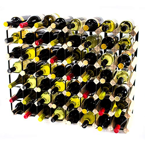 Cranville wine racks Madera de Pino 56 Botella de Vino del Metal clásico y Negro ya montados en Rack