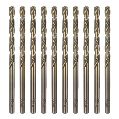 QUARKZMAN 10 Stück Metallbohrer 4,1 mm M35 HSS Cobalt Spiralbohrer Werkzeug für Edelstahl, Kupfer, Holz, Kunststoff und andere harte Materialien