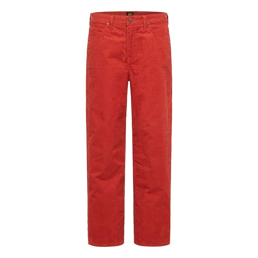 Lee Szeroki Noga Corduroy Aksamit Damski, Czerwony Ocre, 25/31