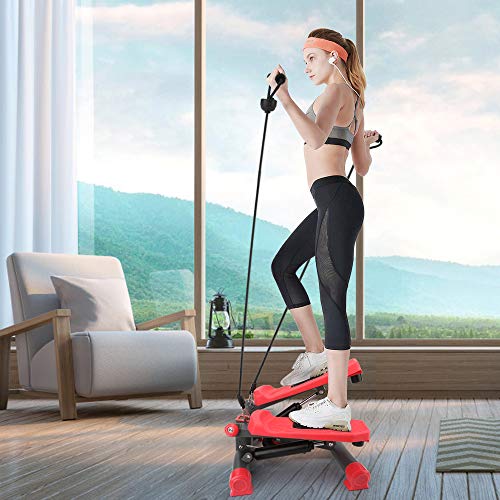 TOLOCO Stepper with Resistance Bands,Adjustable Mini Steppers for Exercise, Stair Stepping Fitness Equipment for Indoor