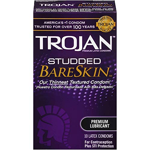 Studded Bareskin Lubricated Condoms, 3 Boxes (10 Condoms)