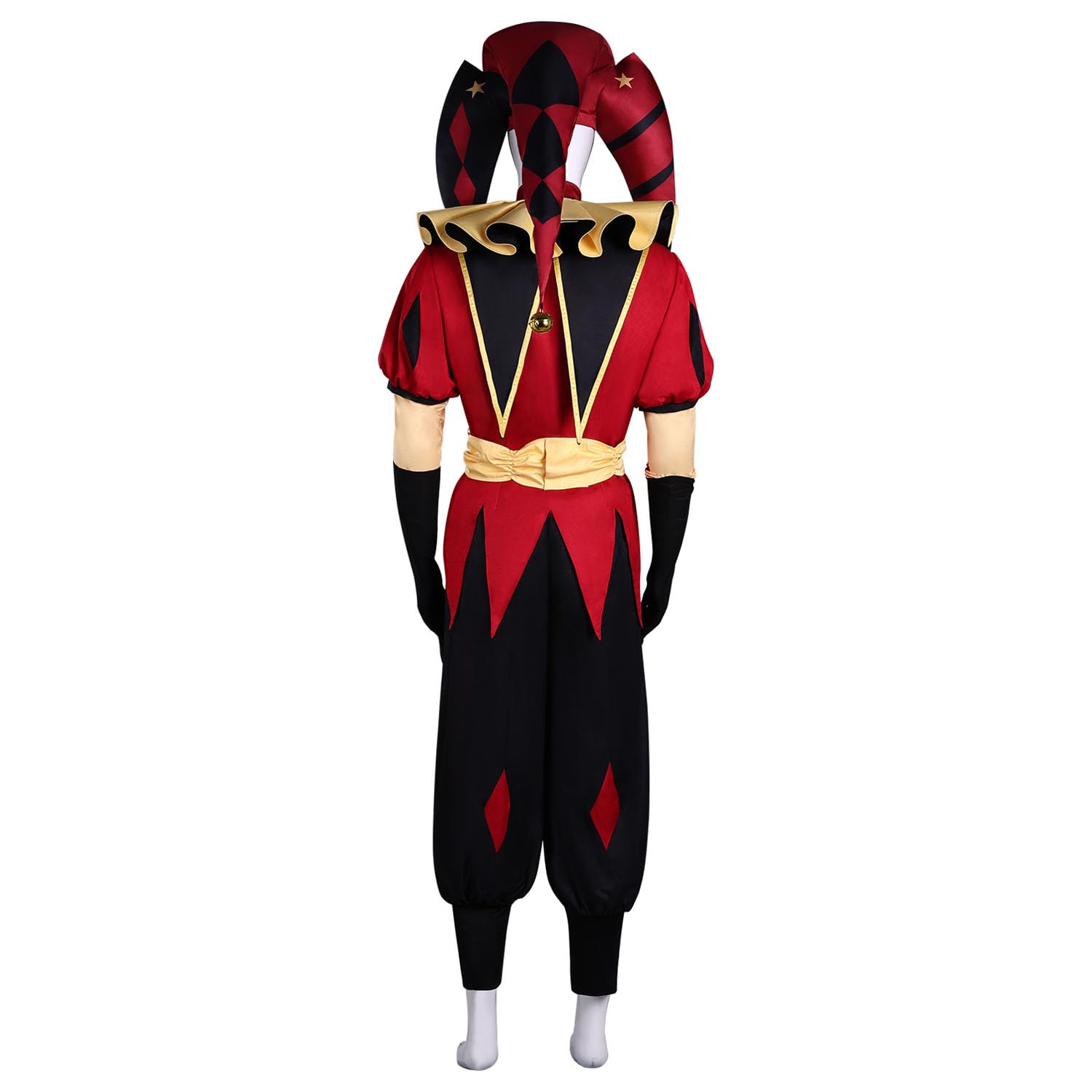 Personaggio del Gioco Pierrot Cosplay Costume Vestito Gioco di Ruolo Uniforme Set Completo Halloween Carnevale Festa Dress Up Suit con Cappello Mascherina per Uomo