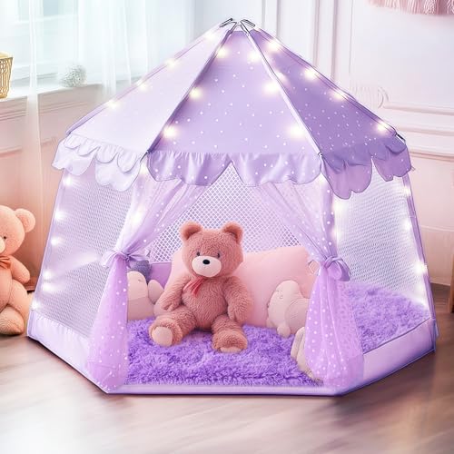 4x4.6 Feet Purple Hexagon Rugs for Bedroom, Ultra Soft Fluffy Hexagon Area Rug for Kids Room, Cute Shag Rugs for Boys Girls Room, Fuzzy Plush Carpet for Tent Castle Home Decor