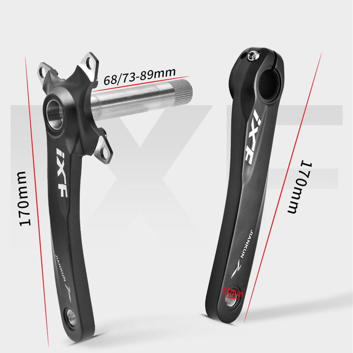 Platos y bielas de Bicicleta de montaña de 170mm, Platos y bielas de un Solo Plato de aleación de Aluminio con Soporte Inferior roscado, Compatible con Plato Triple